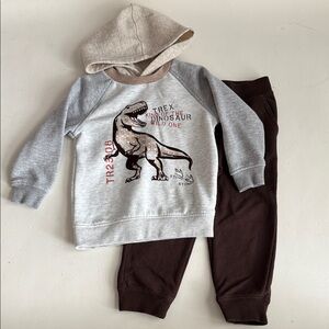 Kids Headquarters Dinosaur Pullover Hoodie and Sweater Pant Set Boys 3T